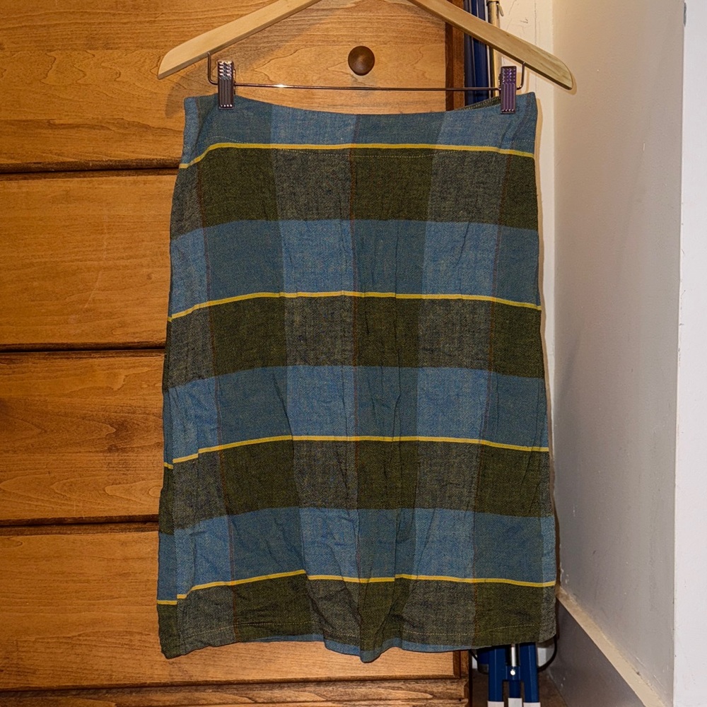 Plaid Blue and Green Women's Skirt